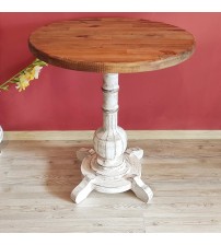 Masifart Lugano Fiskos Sehpa Tornalı Ayak Yan Sehpa Beyaz Eskitme